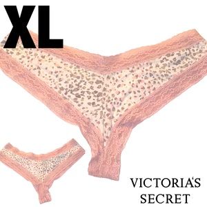 Victoria’s Secret Cheeky Panty Leopard Print Sheer Lace Lined X-LARGE XL
